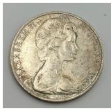 1966 Australian Elizabeth ll 50 scent Silver Coin