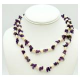 Amethyst Chip & Pearl Necklace