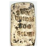 VTG 2 Troy oz .500 Silver Poured Bar