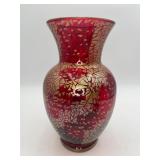 Authentic Muna Omari Hand-Painted Glass Art Vase