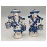 VTG Porcelain Chinese Water Carrier Figurines