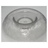 Antique Hand Cut Glass Roll Out Bowl