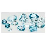 Mix of Blue Topaz Gemstones