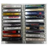 20 Misc Music Cassettes w/ Storage Case