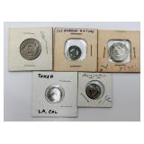 5 Vtg. Railway & Bus Tokens ï¿½Good For One Fareï¿½