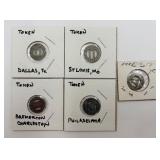 5 Vintage Railway & Bus Tokens