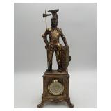Vtg Italian Medieval Knight Figural Mantel Clock