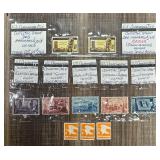 VTG Unused Stamps in Protective Sleeves w/ Notes