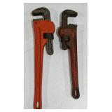 heavy-duty adjustable red steel pipe wrenches