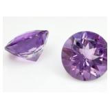2 Round Amethyst Gemstones