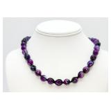 Purple Banded Agate Knotted Necklace
