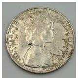 1966 Australian Queen Elizabeth II 50 Cent Coin