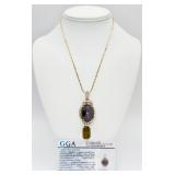 925 Star Ruby & White Sapphire Pendant on Chain