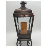 Inspirational Metal Candle Lantern w/Scroll Stand