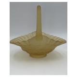 VTG Westmoreland Yellow Satin 'Mist' Glass Basket