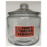 Vintage Tom's Toasted Peanuts Store Display Jar