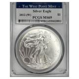 West Point 2012-W American Silver Eagle PCGS MS69
