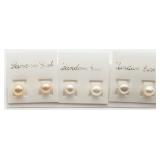 3 Pairs Freshwater Pearl Studs