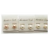 3 Pairs Freshwater Pearl Studs