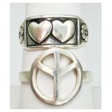 2 Sterling Silver Rings