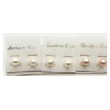 3 Pairs Freshwater Pearl Studs