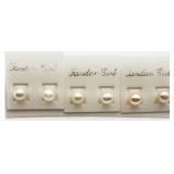 3 Pairs Freshwater Pearl Studs