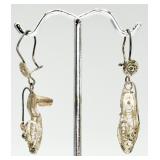 Sterling Silver Dainty Filigree Shoe Earrings