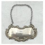 Vintage Gorham Sterling Decanter Hanging Label