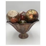 4 Orbs Inside Pedestal Bowl