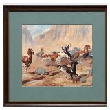 Framed Western Wild Horse Art Print