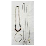 3 Fashion Necklaces and a Chain Bracelet