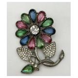 Large Antique Flower Pin
