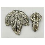 Antique Pair of Clear Rhinestone Dress Clips