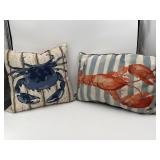 2 Decorative Coastal Throw Pillows