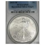 West Point 2015-W Burnished Silver Eagle PCGS SP59