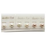 3 Pairs Freshwater Pearl Studs