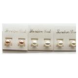 3 Pairs Freshwater Pearl Studs