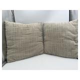 2 Neutral Beige Waffle-weave Throw Pillows