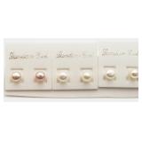 3 Pairs Freshwater Pearl Studs