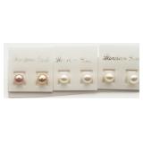 3 Pairs Freshwater Pearl Studs