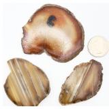 3 Sliced Agate Stones