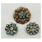 3 Vintage Circle Pins