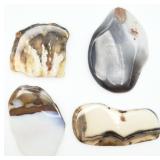 4 Polished Sliced Agate Stones