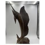 Hand-carved Vintage  Ironwood Sailfish Sculpture