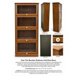 4-Tier Glass Front Barrister Style Bookcase