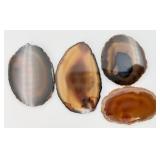 4 Polished Sliced Agate Stones