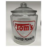 VTG Tom's Toasted Peanuts Glass Jar