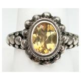 Sterling Silver Citrine Ring