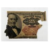 Damaged 1874 U.S. 25-Cent Fractional Note