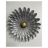 19.5' Galvanized Metal Flower Wall Decor